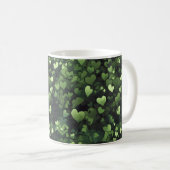 Donkergroen hartpatroon koffiemok (Voorkant rechts)
