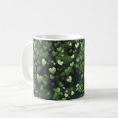 Donkergroen hartpatroon koffiemok (Voorkant links)