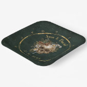  donkergroen hemellichaam papieren bordje (Gebogen)