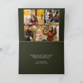 Donkergroen "HO HO HO HO" Feestdagen Kaart (Binnen)