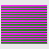 Donkergroen, hot-roze stripe patroon cadeaupapier (Vlak)