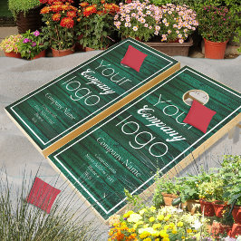 Donkergroen hout wit script je Logo hier Cornh