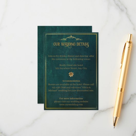  donkergroen informatiekaartje (Voorkant / Achterkant in situ)