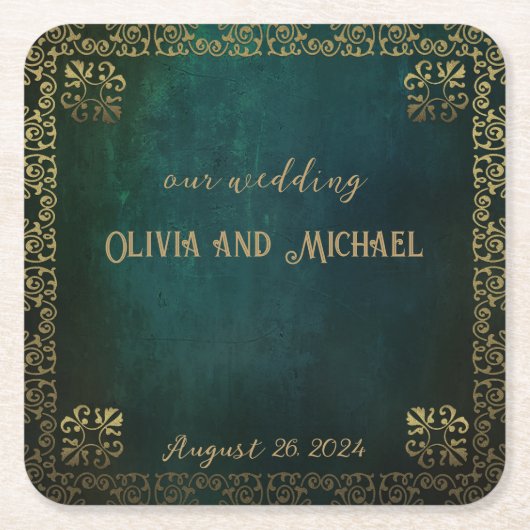 donkergroen kartonnen onderzetters (Voorkant)