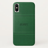 Donkergroen  kunstleer Case-Mate iPhone case (Achterkant)