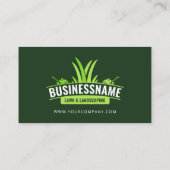 Donkergroen Lawn Care Landscaping Mowing Lawncare Visitekaartje (Achterkant)