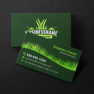 Donkergroen Lawn Care Landscaping Mowing Lawncare Visitekaartje