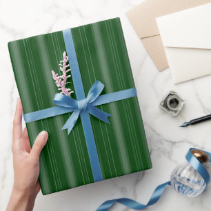 Donkergroen & Lichtgroene dikke en dunne strepen Cadeaupapier