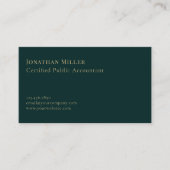 Donkergroen Luxe Gouden Logo Visitekaartje (Voorkant)