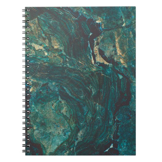 Donkergroen marmer: luxe textuur. notitieboek (Voorkant)