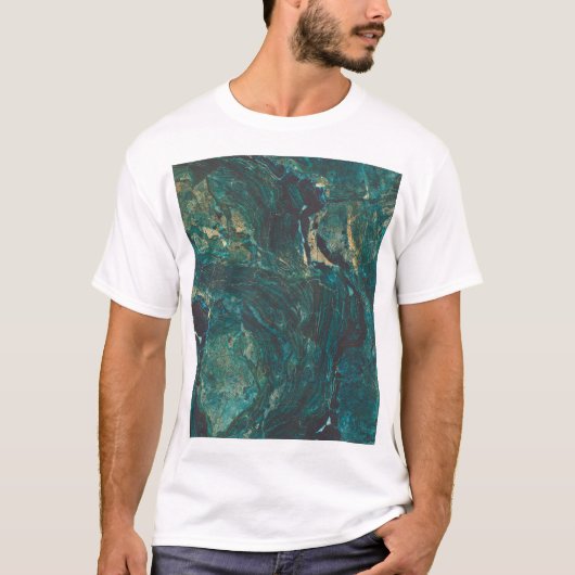 Donkergroen marmer: luxe textuur. t-shirt (Voorkant)