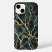 Donkergroen marmer met gouden aderen Case-Mate iPhone case (Achterkant)