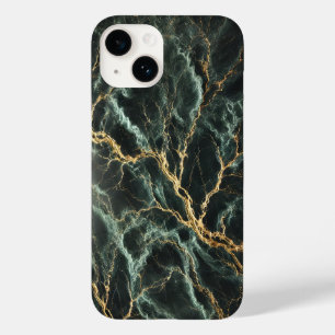 Donkergroen marmer met gouden aderen Case-Mate iPhone 14 hoesje