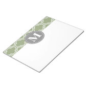 Donkergroen Marokkaans Lattice Pattern Monogram Notitieblok (Schuin)