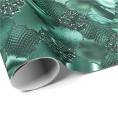 Donkergroen Marokkaans Quatrefoil Patroon Cadeaupapier (Rol Hoek)