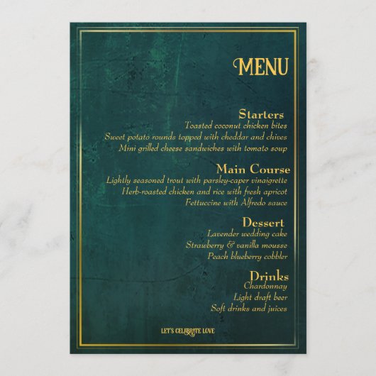  donkergroen menu (Voorkant)