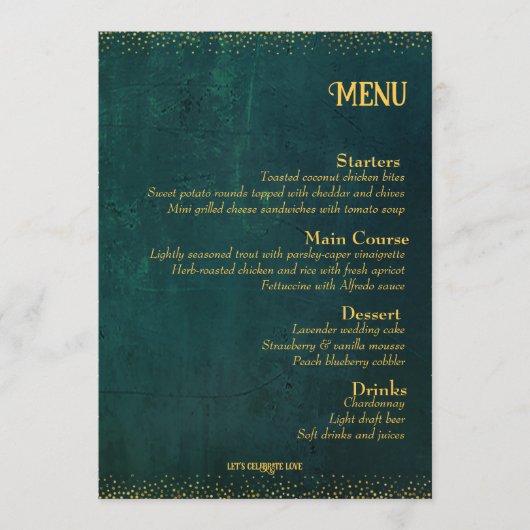  donkergroen menu (Voorkant)