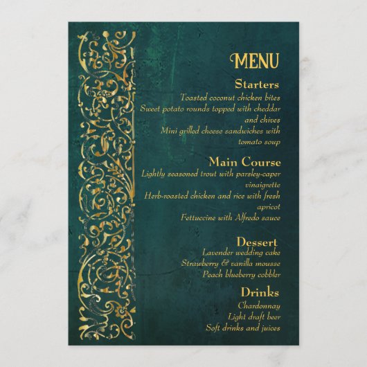  donkergroen menu (Voorkant)