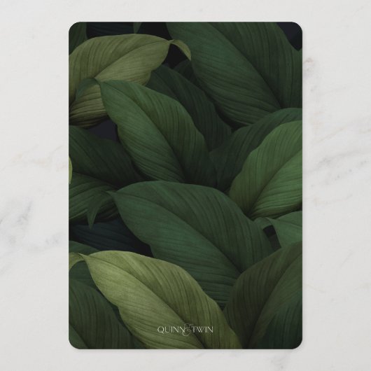 Donkergroen menu Tropische bladeren (Achterkant)