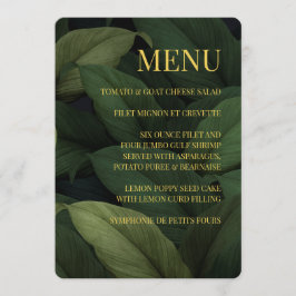 Donkergroen menu Tropische bladeren