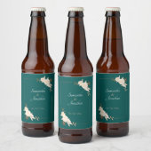 Donkergroen met Cream Rozen Weddenschap Bier Etiket (Flessen)