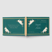 Donkergroen met Cream Rozen Weddenschap Gastenboek (Volledig)
