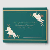 Donkergroen met Cream Rozen Weddenschap Gastenboek (Achterkant)