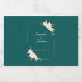 Donkergroen met Cream Rozen Weddenschap Likeurfles Etiket (Enkel label)