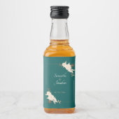 Donkergroen met Cream Rozen Weddenschap Likeurfles Etiket (Voorkant)