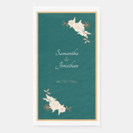 Donkergroen met Cream Rozen Weddenschap Servet