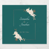 Donkergroen met Cream Rozen Weddenschap Sparkling Wijnetiket (Enkel label)