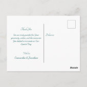 Donkergroen met crème Rozen bruiloft dank u Briefkaart (Achterkant)