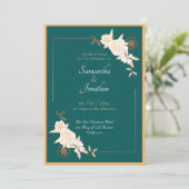 Donkergroen met de uitnodiging van het Roos van Cr (Staand voorkant)