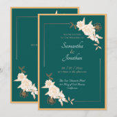 Donkergroen met de uitnodiging van het Roos van Cr (Voorkant / Achterkant)