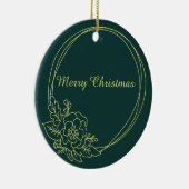  donkergroen met Floral botanisch Lijst Keramisch Ornament (Rechts)