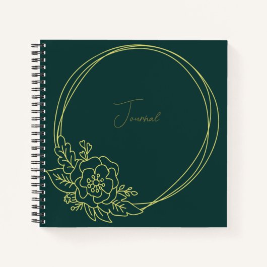  donkergroen met Floral botanisch Lijst niet Notitieboek (Voorkant)