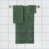 Donkergroen met Geometric Floral Style Pattern Bad Handdoek
