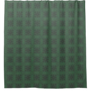 Donkergroen met Geometric Floral Style Pattern Douchegordijn