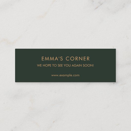 Donkergroen met goud Bedankt Visitekaartje (Achterkant)