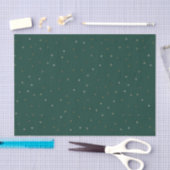 Donkergroen met goud en witte sterren tissuepapier (Craft)
