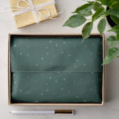 Donkergroen met goud en witte sterren tissuepapier (Geschenk)