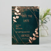  donkergroen met goud folie uitnodiging (Staand Voorkant)