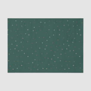 Donkergroen met gouden en witte sterren tissuepapier