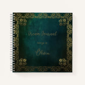  donkergroen met gouden Lijst Notitieboek (Voorkant)