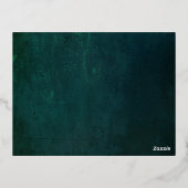  donkergroen met goudfolie folie uitnodiging briefkaart (Achterkant)