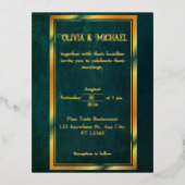  donkergroen met goudfolie folie uitnodiging briefkaart (Voorkant)