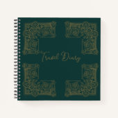  donkergroen met goudsierlijk Lijst Notitieboek (Voorkant)