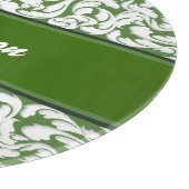 Donkergroen met Witte Gepersonaliseerde Snijplank (Hoek)