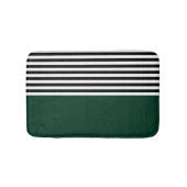 Donkergroen met zwarte en witte strepen badmat (Voorkant)