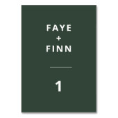 Donkergroen | Minimalistisch Scandi Modern Wedding Kaart (Voorkant)